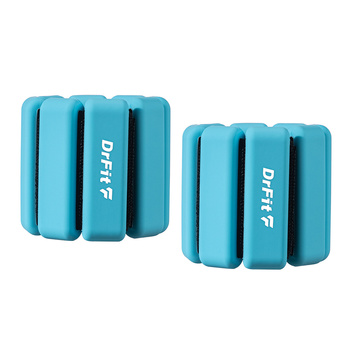 DrFit silikonowe obciążniki do ćwiczeń na kostki i nadgarstki 0,45 kg (para) niebieskie