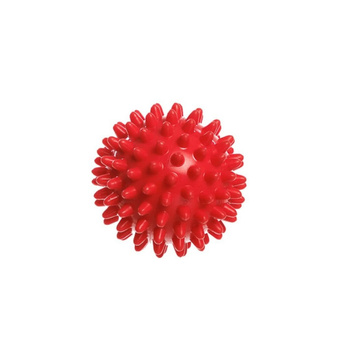 DrFit Twarda piłka do masażu rehabilitacyjnego z wypustkami sensorycznymi  ø 6 cm czerwona
