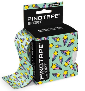 Pinotape Sport Sensitive 5cm x 5m dla wrażliwej skóry - gwiazdki