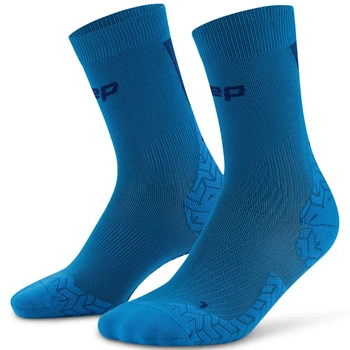 Męskie skarpety kompresyjne sportowe do połowy łydki CEP Core Run Ultralight niebieskie