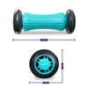 DrFit Roller rehabilitacyjny do stóp z wypustkami sensorycznymi turkusowy 17cm (szare koła)